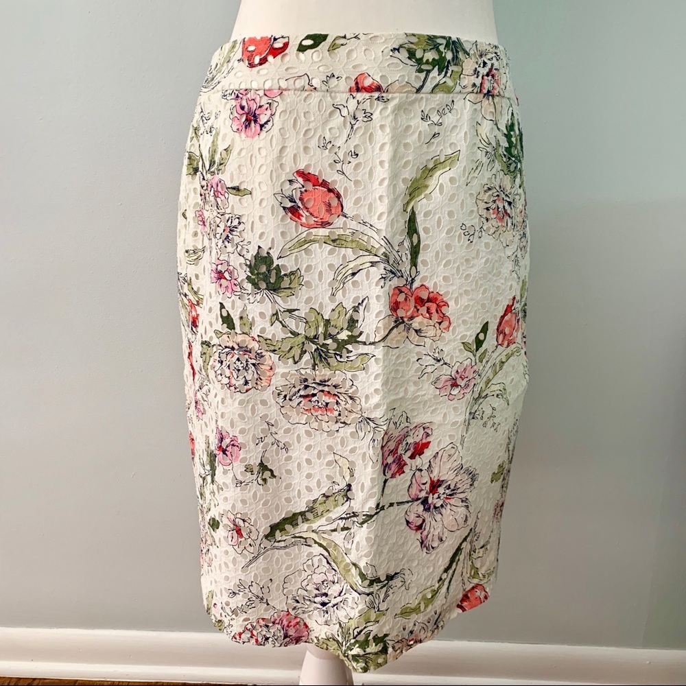 Ann Taylor Floral Eyelet Skirt - Picture 2 of 8